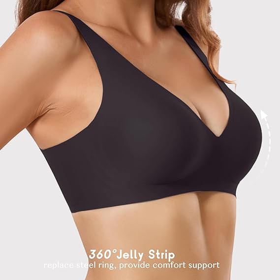 Deep V Bras for Women No Underwire Comfort Wireless