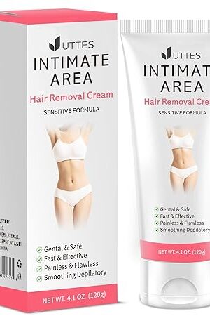 Intimate/Private Hair Removal Cream for Women, for Unwanted Hair in Underarms, Private Parts, Pubic & Bikini Area, Painless Flawless Depilatory Cream, Sensitive Formula Suitable for All Skin Types