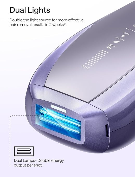 Ulike Laser Hair Removal, Air 10 IPL Hair Removal for Women and Men, 65°F Ice-Cooling Contact, Dual Lights, Skin Sensor & SHR Mode* for Nearly Painless, Effective & Long-Lasting Hair Removal from Home