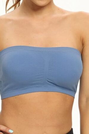 Venbond 3Packs Women's Seamless Bandeau Crop Tube Top Bra Strapless Padded Bralett