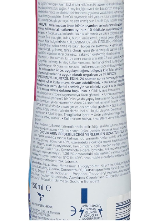 Veet Spray On Hair Removal Cream Legs & Body Normal 150ml