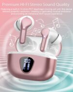 Wireless Earbuds, Bluetooth 5.3 Headphones with 4 ENC Noise Cancelling Mic, Bluetooth Earbuds 40H Playtime , Wireless Headphones in ear Earphones Deep Bass Stereo, LED Display, IP7 Waterproof