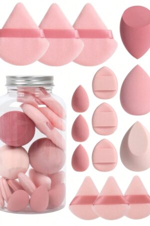 15pcs Makeup Sponges With Storage Case, 3pcs Makeup Egg Sponge & 3pcs Mini Makeup Egg Sponge & 3pcs Loose Powder Puff & 3pcs Mini Loose Powder Puff & 3pcs Mini Finger Air Cushion Puff. Mixed Beauty Sponge For Liquid, Cream And Powder, Multicolor Makeup Sponge, Latex-Free Dual-Use Foundation Cream, Air Cushion Powder Puff, Latex-Free Blending Sponge And Makeup Puff. Suitable For All Skin Types. Made From Ultra-Soft Velvet, Designed For Shaping, Eye And Corner Beauty Blender Foundation Mixing Container