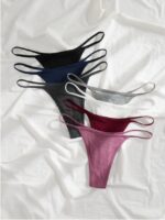 7packs Ribbed Knit Sexy Thongs